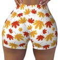 thumbnail image 2 of Lsque Maple Leaf Pattern High Waisted Biker Shorts for Women-Tummy Control Fitness Athletic Workout Running Yoga Gym Shorts,Moisture-Wicking-X-Large, 2 of 9