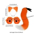 thumbnail image 3 of Conjunto de orejas y cola de animal, diadema con orejas para pelo para actuaciones en escenario durante las festividades. Naranja, 3 of 8