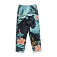 thumbnail image 4 of Daiia Black Panther Floral Illustration Women's Sleep Pant with Pockets and Drawstring,Pajama Pants-Medium, 4 of 9