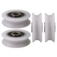 thumbnail image 1 of 4st Vit Inre Dia 4mm U-spår Nylon Remskiva Hjul För Skjutdörr, 1 of 3