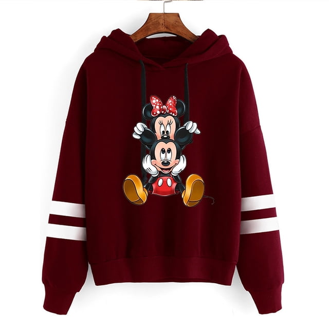 Sudadera con capucha de Minnie Mouse de Disney para niño y niña, ropa con capucha de Mickey, Top con capucha Y2k de los 90, Kawaii, Harajuku, dibujos animados de Anime