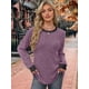 thumbnail image 5 of Camisas de Larga para Mujer, Suéteres, Conjuntos de Otoño, Bloques de Color, Ropa de Invierno, Elegantes, Informales, Suaves. Púrpura M, 5 of 7