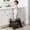 Black, variant on Step Stool: Wooden 2 Stool For Bathroom Sink Kitchen Foldable With Side Handles 300 Lbs Capacity Non-slip A-frame Wood Color