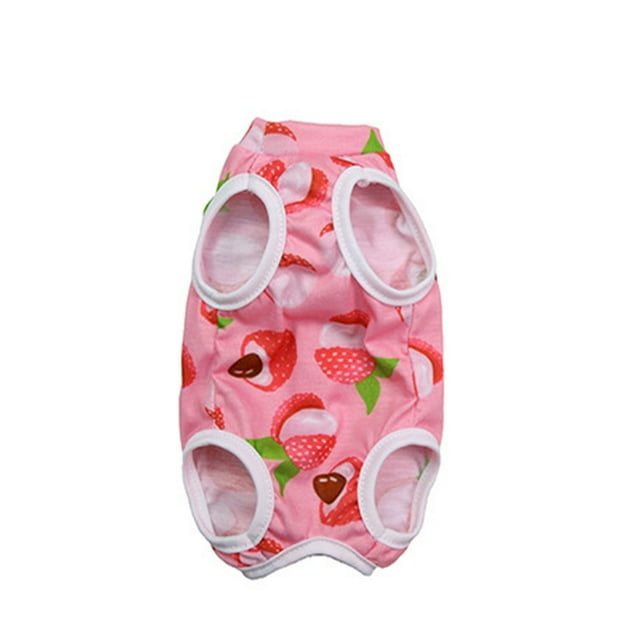 Trayknick Cat Weaning Suit Printing Four-legged Polyester Anti Licking Postpartum Cloth for Pet