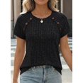 thumbnail image 6 of Women'S Short Sleeve Shirts Business Casual Blouses Dressy Work Tunic Top Sweaters Fashion Clothes Black XXL, 6 of 7