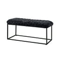thumbnail image 4 of Loft Lyfe Lilah Black Velvet Bench - Upholstered, Hand Woven, Foam Filled, 4 of 7