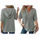 thumbnail image 3 of Blusas de Verano para Mujer, de Punto Gofre, de Corta, con Cordón, Sudaderas con Botones y Cuello en V, Blusas Informales, Camisas. Verde XL, 3 of 9