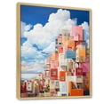 thumbnail image 2 of Designart "Geometric High-Rise In De Stijl Manner I" Clouds Floater Framed Wall Art Living Room, 2 of 5