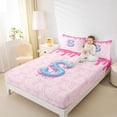 thumbnail image 4 of Feelyou Cartoon Monogrammed S Twin Sheet Sets, Bowknot Love Heart Bedding, 3pcs, 4 of 7