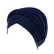 thumbnail image 1 of Moda sólido turbante cómodo una sola capa transpirable cabeza bufanda envuelve el pelo gorro de pelo gorras para mujer Navy Navy Scienceny AP008796-08B, 1 of 6