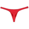 thumbnail image 2 of Botmois Sexy Mens Pouch Enhancing Thong Underpants Shiny Bikini Underwear Tangas Red L, 2 of 3