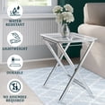 thumbnail image 3 of LeisureMod Victorian Modern Folding Side Table, Acrylic Tray with Chrome Legs, Accent Sofa End Table - Clear, 3 of 12