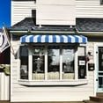 thumbnail image 2 of Awntech 6.38 Ft San Francisco Closed-Sided Fixed Awning Canopy (76.5in x 16in x 30in), Bright Blue/White Stripe, 2 of 3