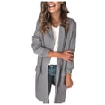 thumbnail image 1 of Solid Color Blazer Ladies Work Suit Comfy Loose Blouse V Neck Cardigan Single Breasted Outwear Button Down Pockets Jacket, 1 of 6