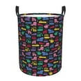 thumbnail image 2 of Uemuo Colorful Excavator Pattern Circular Laundry Hamper Basket with handles,Collapsible laundry basket,Large capacity laundry hamper,Laundry Organizer-Medium, 2 of 8