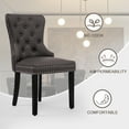 thumbnail image 6 of Foredo PU Leather Dining Chairs Set of 2, Tufted Upholstered Dining Room Chair with Pull Ring and Solid Wood Legs, Brown, 6 of 7