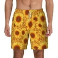 thumbnail image 2 of Picia Vintage Leopard Print Sunflower pattern Mens Swim Trunks with Compression Liner Stretch Beach Shorts Quick Dry with Zipper Pockets No-Chafing Board Shorts-X-Large, 2 of 9