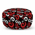 thumbnail image 1 of Abstract Pouf Cover with Zipper, Modern Pattern Swirl Shapes Dots Spirals Vintage Style Illustration, Soft Decorative Fabric Unstuffed Case, 30" W X 17.3" L, White Black, by Ambesonne, 1 of 5