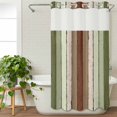 thumbnail image 2 of No Hook Shower Curtain with Snap in Liner,Farm Sage Green Wood Board Waterproof Bath Curtain with See Through Top Window,Farmhouse Wooden Grain Shower Curtains for Bathroom Decor,36x72in, 2 of 9