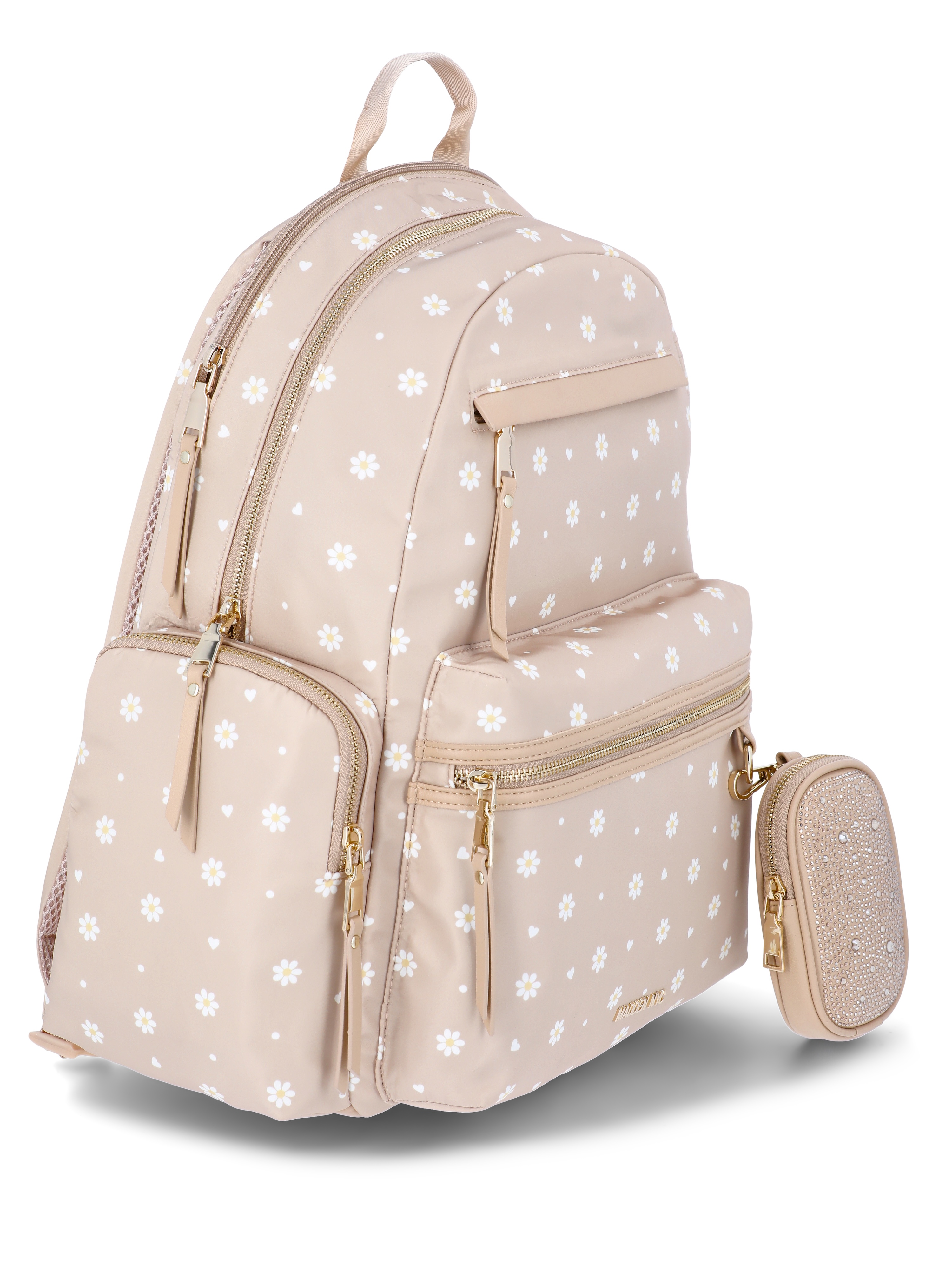Madden NYC Dome Backpack with Removable Pouch, Khaki Daisy photo 3