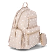 Madden NYC 18.5 Womens Dome Backpack with Front Pocket and Removable Pouch, Khaki Daisy
