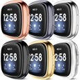 thumbnail image 1 of wonima02 [6 Pack] Compatible with Fitbit Sense/Fitbit Versa 3 Screen Protector Case, Soft TPU Full Around Cover for Fitbit Versa 3 / Sense Smartwatch (Black, Gray, Silver, Rose Gold, Gold, Clear), 1 of 1
