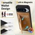 thumbnail image 4 of Dteck Case for Google Pixel 9 Pro XL,Magnetic Leather Flip Case Card Slot Wallet Shockproof Rubber Stand Back Cover for Google Pixel 9 Pro XL,Brown, 4 of 8