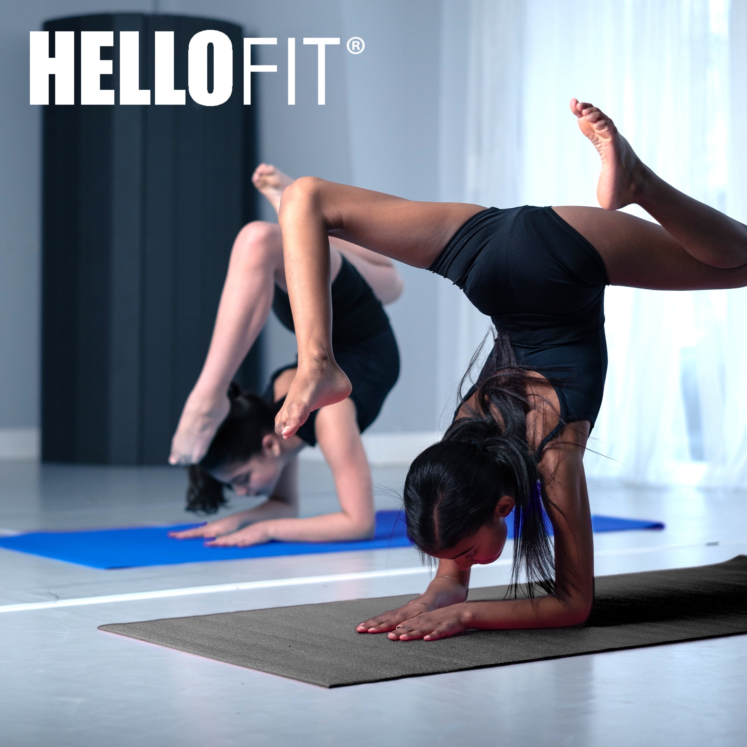 Hello Fit Yoga Mats, Bulk 10 Pack, Affordable Exercise Gym Mats with Non  Slip Texture, Eco Friendly, Assorted 