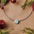 thumbnail image 2 of JeenMata Hermoso collar con colgante solitario de piedra natal de marzo de 1 quilate de talla redonda, aguamarina, chapado en oro blanco de 18 quilates, mujer, adulto, 2 of 6