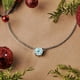 thumbnail image 2 of JeenMata Hermoso collar con colgante solitario de piedra natal de marzo de 1 quilate de talla redonda, aguamarina, chapado en oro blanco de 18 quilates, mujer, adulto, 2 of 6