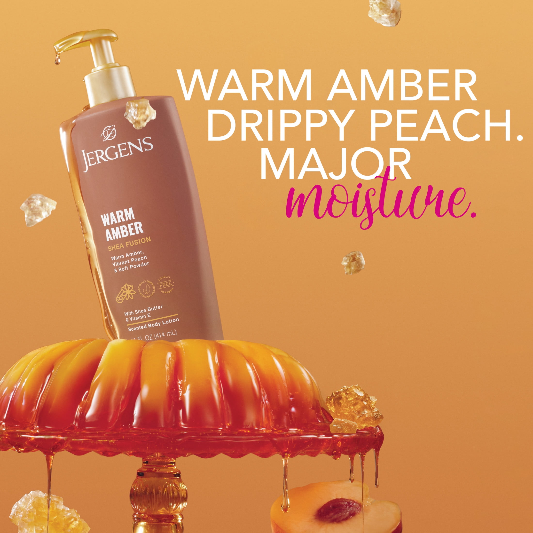 (5 pack) Jergens Shea Fusion Warm Amber Scented Body Lotion, Moisturizer for Dry Skin, 14 fl oz