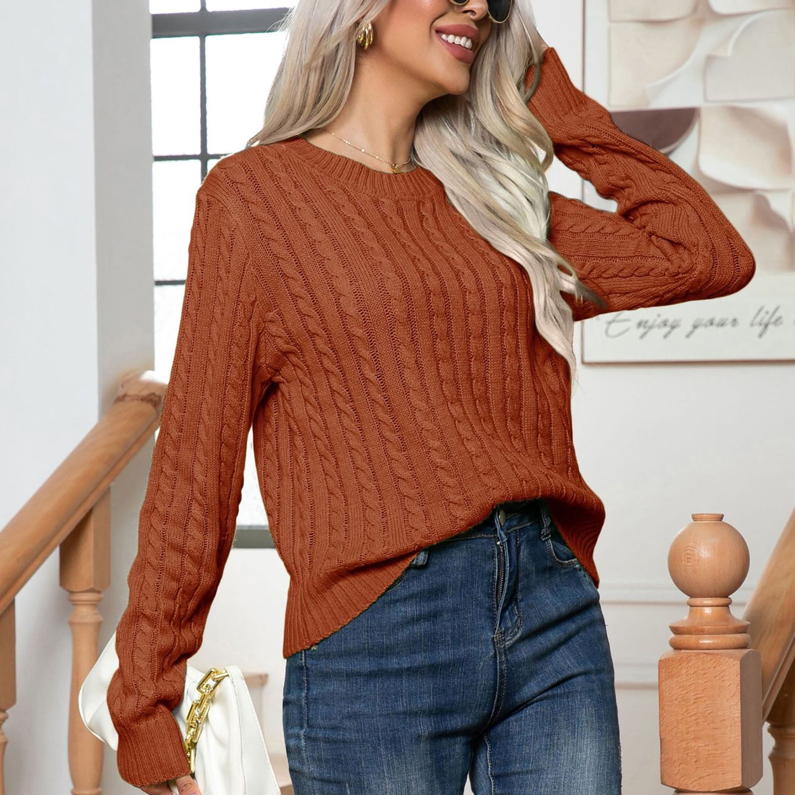 ennoy ROUND NECK PULLOVER BROWN