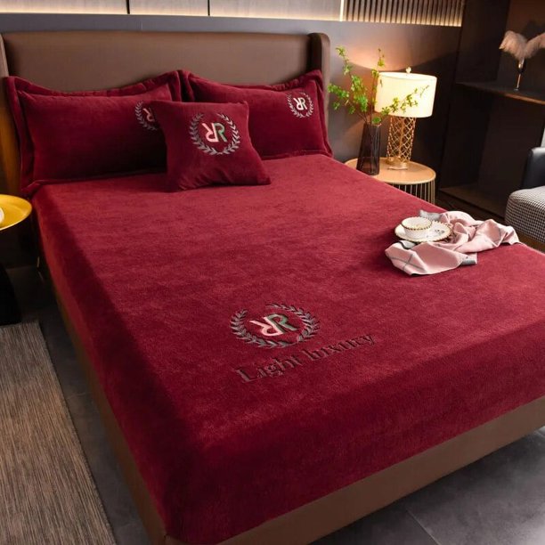 Funda de colchón de terciopelo grueso, bajera sábana, cálida, para cama de matrimonio, de invierno, 140/150/160/180x200cm