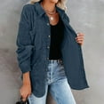thumbnail image 3 of qucoqpe Womens Corduroy Shirts Jacket Long Sleeve Lapel Button Shirts Fashion Loose Cardigan Tops Fall Shackets Dressy Casual Blouses, 3 of 9