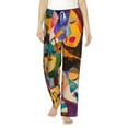 thumbnail image 2 of Lsque Abstract Musical Faces Print Women's Pajama Pants, Lounge Pant - Comfortable Home Wear,Elastic Waistband, Stylish Design-Small, 2 of 9