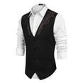 thumbnail image 2 of COOFANDY Men's Casual Suede Leather Vest Single-Breasted Vest Jacket, 2 of 6