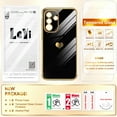 thumbnail image 7 of LeYi for Galaxy A36-5G Case: with Tempered Glass Screen Protector [2 Pcs]+ Full Camera Lens Protection,Love Heart Plating Cute Luxury Shockproof Case for Samsung A36 5G, Cute Present for Mom, Black, 7 of 7
