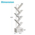 thumbnail image 4 of Casacomoda 6-Tier Tree Bookshelf for Corner & Small Space — Narrow Steel & Wood Bookcase, Tall Floor Standing Book Organizer Shelf with Storage Cabinet, Home Decor for Living Room, Bedroom, White, 4 of 8
