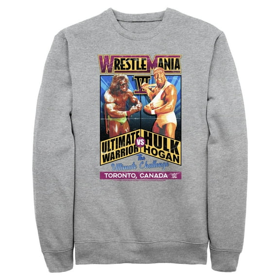 Mens WWE Hulk Hogan VS The Ultimate Warrior Poster Sweatshirt