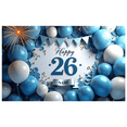 thumbnail image 2 of LUUFILx Colorful Happy Birthday Banner 26th Celebration with Balloons and Confetti for Party Decor Photo Booth Backdrop Background Decoration Event Supplies, 2 of 8
