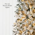 thumbnail image 2 of Sybels 7.5ft Slim Snow Flocked Pencil Tree with Warm White Lights | Pre-Lit Artificial Tree with Snowy Branch Tips for Holiday Decor, 2 of 6