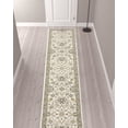 thumbnail image 2 of 2' X 10' Gray And Ivory Oriental Power Loom Runner Rug, 2 of 4