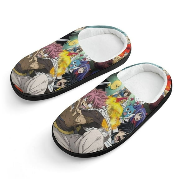 Fairy Tail Slippers for Kids, Cute Soft Plush Anti-slip Fluffy Fuzzy House Slippers Warm Soft Plush Non-Slip Indoor Outdoor Slip-on Shoes for Boys Girls