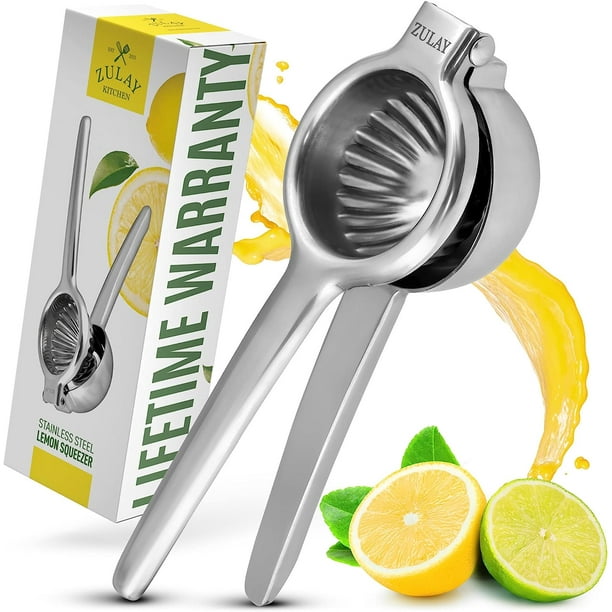 Zulay Kitchen Heavy Duty Stainless Steel Lemon Squeezer Large Manual ...