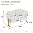 thumbnail image 6 of Modern Decorative Chair, Living Room Side Chair with Gold Metal Legs, No Wheels, Suitable for Dressing Area, Reception Room, Office,Teddy Fleece Upholstered Metal Foot Sofas (White), 6 of 6