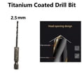 thumbnail image 1 of 1 Pcs HSS High Speed Steel Titanium Coated Drill Bit Set 1/4 Hex Shank 2.5mm, 1 of 5