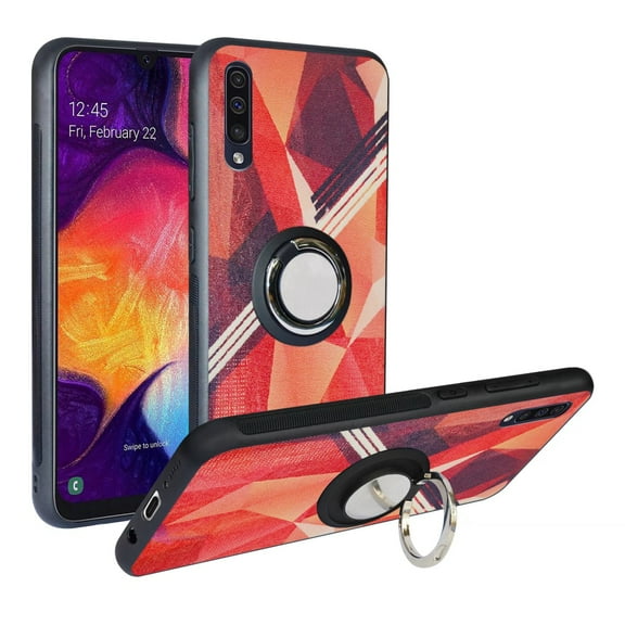 Labanema Samsung Galaxy A50 2019 /A505 Case with 360 Degree Rotating Ring Stand, Support Magnetic Car Mount, Protective Cover for Samsung Galaxy A50 2019 /A505 (Rose Red)