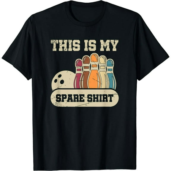 This Is My Spare Shirt Bowling Black T-Shirt Short Sleeve Tee Gift