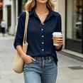 thumbnail image 4 of Kezqiaxn Womens Long Sleeve Tops Fashion Collared Button Up Shirt Blouses for Women Dressy Casual Cute Clothes, 4 of 8