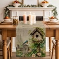 thumbnail image 2 of Table Runner 60 Inches Long for Kitchen Dining, Spring Floral Dresser Scarf Farmhouse, Dining Table Decorations for Wedding/Parties, Birds Cabin Watercolor Botanical Retro Art 13 x 60 In, 2 of 8